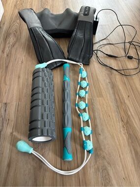 Nekteck Heated Neck & Shoulder Massager + Foam Roller + Massage Tools Bundle